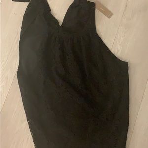 Black Lace Halter Top